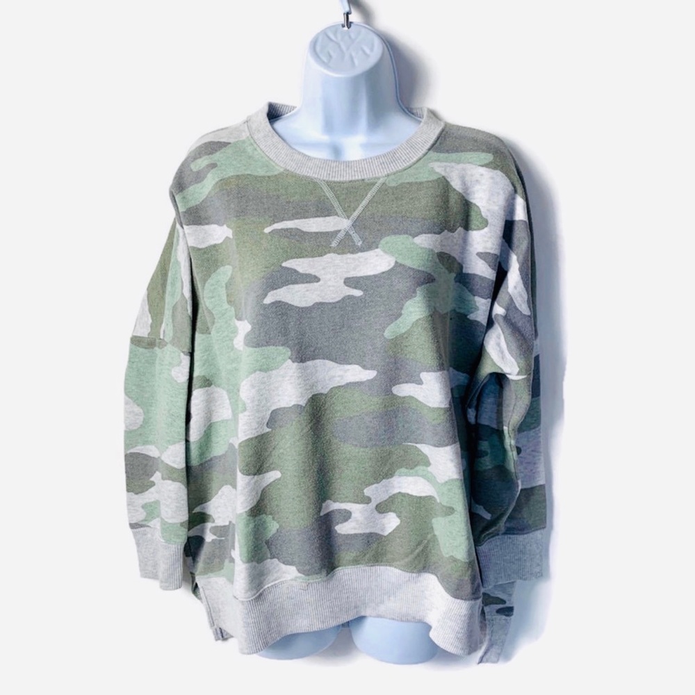 Aerie S Camouflage Oversized Pullover Sweatshirt